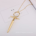 Popular Western Style Women Jewelry Vogue Beautiful Cross-Shaped Alloy Pendant Necklace